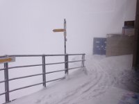 as we emerge from the tunnel into the fog at La Perche