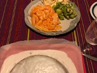 Accompanied by fresh fruit