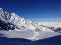 Still grooming out the Fee Gletscher