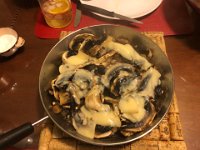 For dinner, cheese and mushrooms