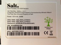 Dec 8 Installing the new Salt Fiber Internet service router. Here's what they issued as log in info! We changed it :-)