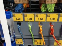 Price-check on light ropes in Aisle 1, Décathlon (Dec 13)