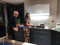 Our host and hostess in their shiny kitchen
