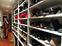 Like those red pumps! This is actually an illusion because there is a mirror at the end of the closet