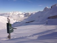 Greg continued up on the crowded train to see the top where there was a lot of snow