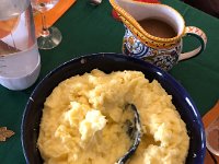 Regular mashed potatoes and the best gravy ever!