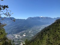 down to the valley bottom at Martigny at the far right