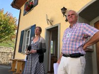 L to R: the president of the Vaud section of Patrimoine and today's guide, an architect