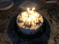 looks like two, but there are three candles there!