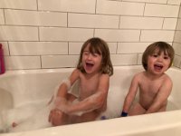 But not enough to ruin bathtime with Titine!