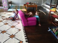 Lots of fun with a foam rubber chair