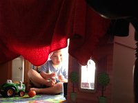 At home Liam built a fort