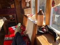 Brigitte's post in the sunlit dining hall