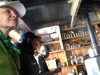 Christine snuck into the kitchen