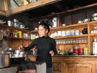 ... while the young lady cooked