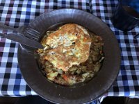 Eggs and omelettes are a major feature of our diet for the first days