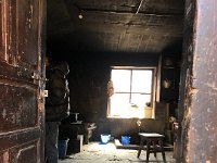 The kitchen is rustic