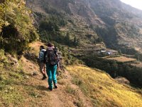 Along the valley wall