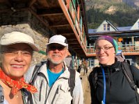 Departure photo (after a rocky morning. Christine is seriously hit by a GI "visitor")