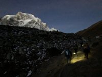 We proceed up behind the moraine