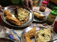 Very good spring rolls and pizza