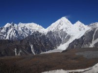 The sharp peak on the far right in Himlung (7126 m), a peak that trekkers can climb from behind