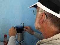 Meanwhile, Greg gets the stove from Kaji and makes our morning espressos. Everything is working!