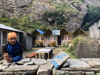 The proprietor of the lodge at Jagat, we're just another of hundreds of groups that will pass through in a season