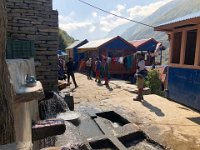 Water gushed out of the retaining wall