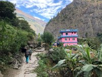 Our very first steps on the trek take us to the village of Jagat where...