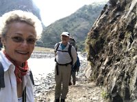 In some sections, the trail goes down along the river