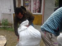 At the start everything went inside large woven plastic sacks, one per porter