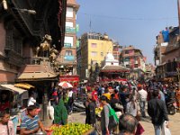 the crowds of local people doing their shopping are intense in Aakash Bhairabh, Indra Chowk
