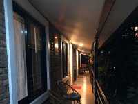 Back at our room in Nepal Cottage Resort (inside we are repacking our bags)