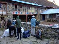 Staging in the courtyard before departure