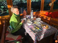 CP feeling a bit better so she treats herself to treat (she bought at the German bakery in Namrung the day before