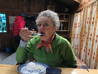 After a rocky yesterday and vomiting everything she ate once we arrived the night before, Christine tries just white rice