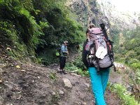 We follow the bottom of the gorge