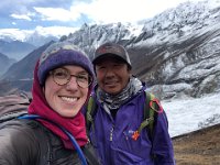 Bri and Mingma at the highest point