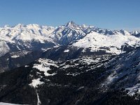 Le Crêt du Midi above Vercorin in the middle distance with the Bietschhorn in the distance