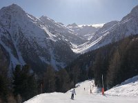 Looking up toward Le Barrage de Moiry from Bendolla