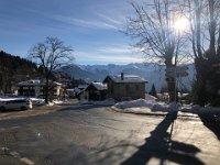 Waiting in Ovronnaz for the shuttle to take me the last 500 m