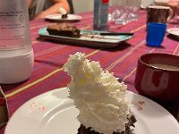 Brownies and whipped cream
