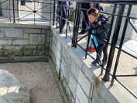 Liam and Val looking at Plymouth Rock