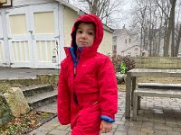 Then it was time to try on their snow suits and go outside