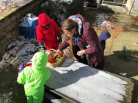 Nikki counts the eggs to make sure that they are all found
