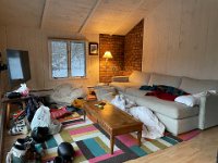 Val, Liam, Vivianne and the grand parents occupy the upstairs unit at Carmel's place in Winhall VT