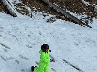 Trying out her outfit in a truly snowy environment (not like TN)