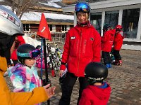 Check in with the ski instructors