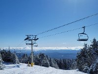 Amazingly it had snowed a bit on top of the mountain overnight and the sun came out in the morning. Glorious!